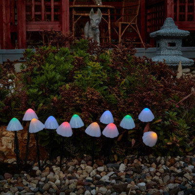 Грунтовый светильник  USL-S-830/PM020 MULTICOLOR MUSHROOMS SET12