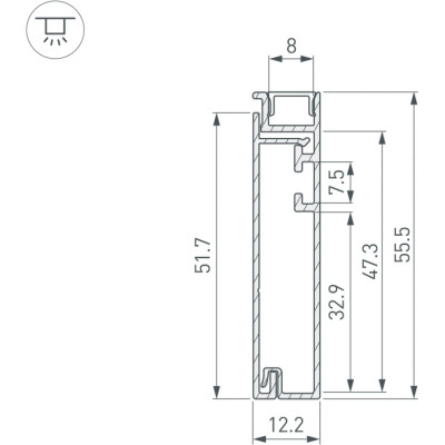 Профиль для светодиодной ленты ARH-PLINTUS 045442