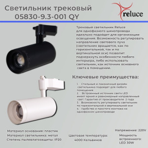 Трековый светильник  05830-9.3-001QY LED30W WT